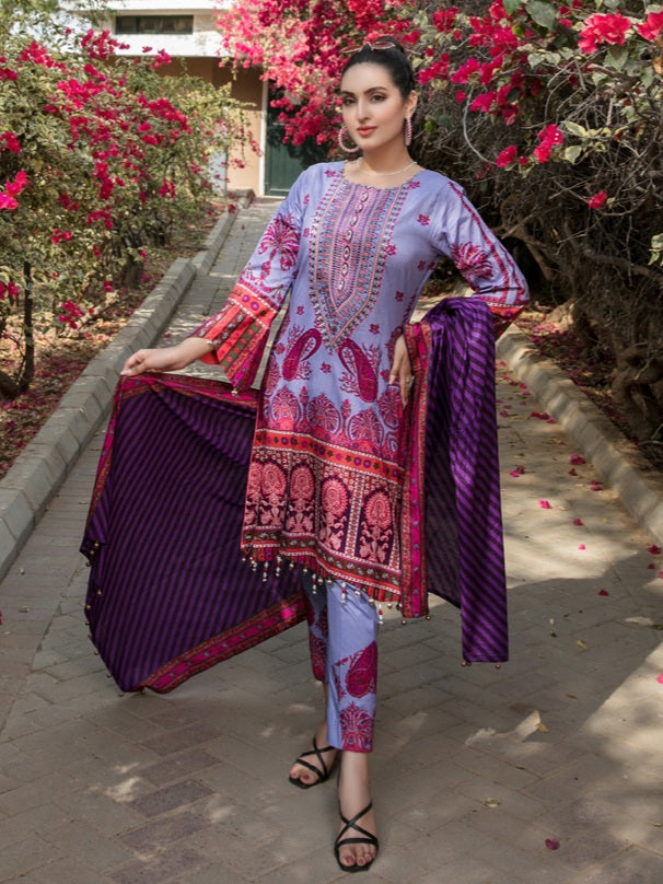 Tawakkal Naazli 3pc Unstitched Embroidered And Digital Printed Lawn Suit D6783