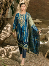 Load image into Gallery viewer, Tawakkal Naazli 3pc Unstitched Embroidered And Digital Printed Lawn Suit D6786
