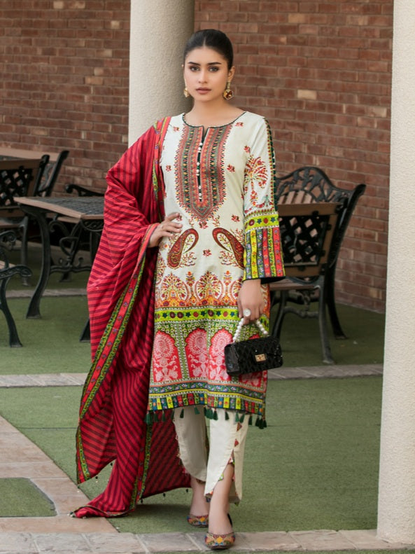 Tawakkal Naazli 3pc Unstitched Embroidered And Digital Printed Lawn Suit D6789