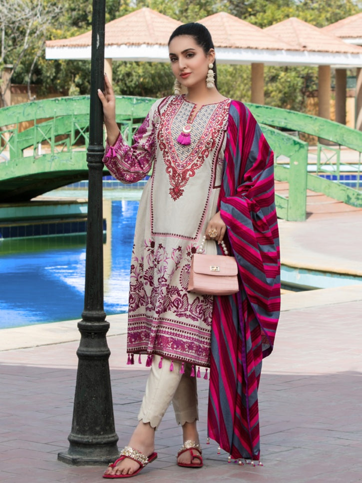 Tawakkal Naazli 3pc Unstitched Embroidered And Digital Printed Lawn Suit D6790