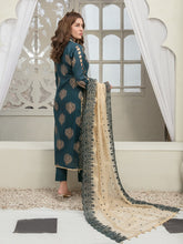 Load image into Gallery viewer, Tawakkal Pearla 3pc Unstitched Pearl Gold Table Printed Lawn Suit D6797
