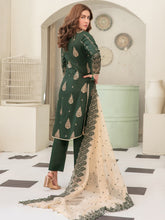 Load image into Gallery viewer, Tawakkal Pearla 3pc Unstitched Pearl Gold Table Printed Lawn Suit D6798
