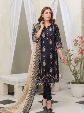 Tawakkal Pearla 3pc Unstitched Pearl Gold Table Printed Lawn Suit D6799