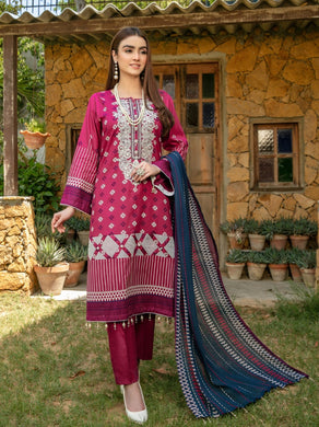 Tawakkal Sophia 3pc Unstitched Embroidered And Digital Printed Lawn Suit D6989