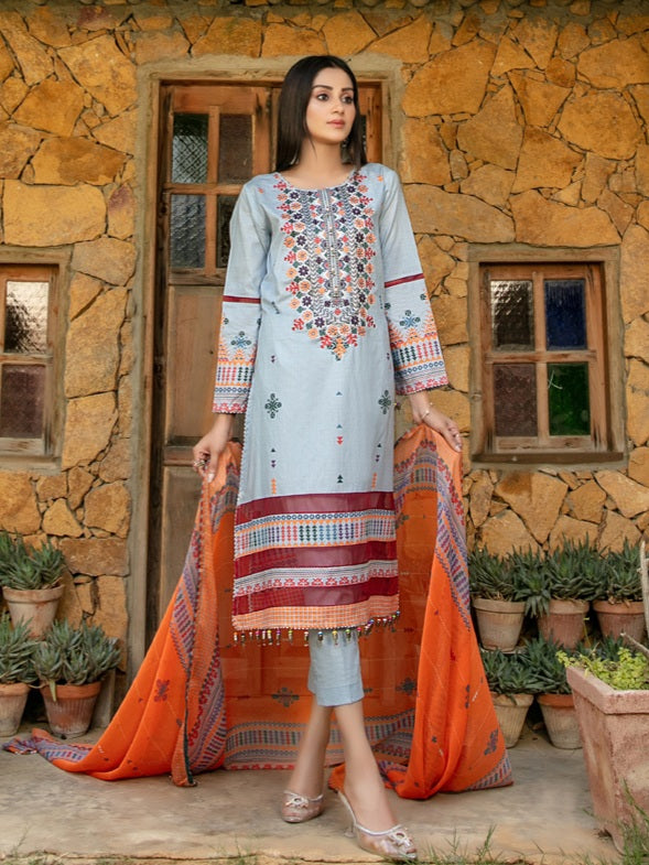 Tawakkal Sophia 3pc Unstitched Embroidered And Digital Printed Lawn Suit D6992