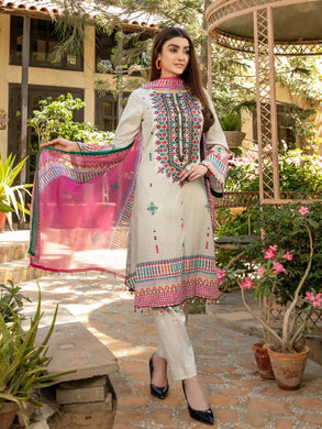 Tawakkal Sophia 3pc Unstitched Embroidered And Digital Printed Lawn Suit D6993