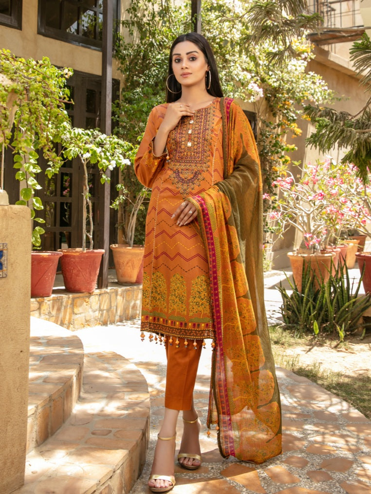 Tawakkal Sophia 3pc Unstitched Embroidered And Digital Printed Lawn Suit D6995