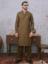 Load image into Gallery viewer, Unstitched Wash &amp; Wear Kameez Shalwar for Men - UM22MN-0720 Gold Brown
