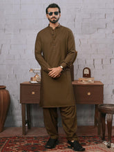 Load image into Gallery viewer, Unstitched Wash &amp; Wear Kameez Shalwar for Men - UM22MN-0720 Gold Brown
