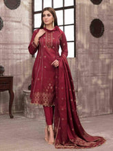 Load image into Gallery viewer, VERA BY TAWAKKAL 3pc Unstitched Dual Color Broshia Banarsi Viscose Suit D6421
