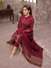 Load image into Gallery viewer, VERA BY TAWAKKAL 3pc Unstitched Dual Color Broshia Banarsi Viscose Suit D6421
