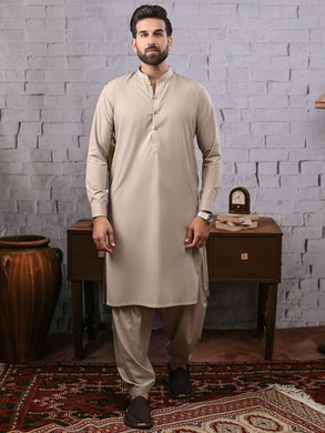 Unstitched Wash & Wear Kameez Shalwar for Men - UM22MN-206 Beige