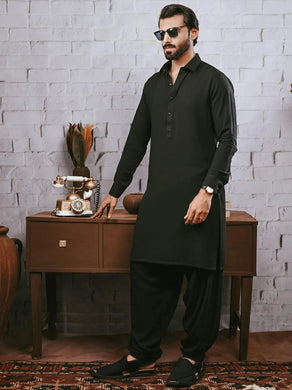 Unstitched Wash & Wear Kameez Shalwar for Men - UM22MN-1020 Black
