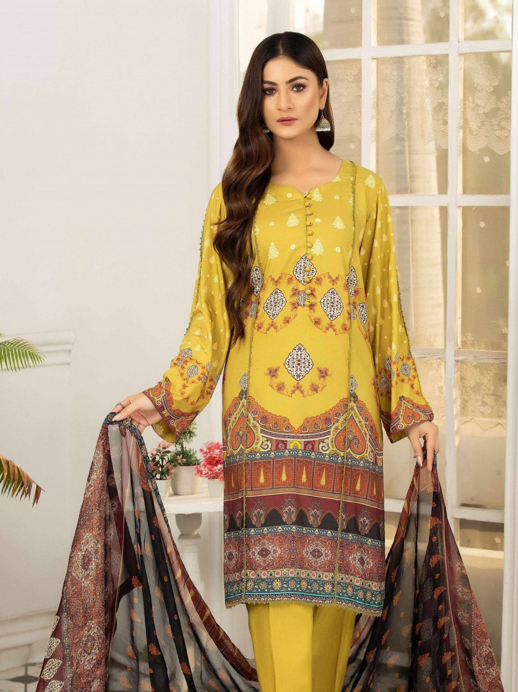 Zara Ali Winter Printed Viscose Suit ZA-1011