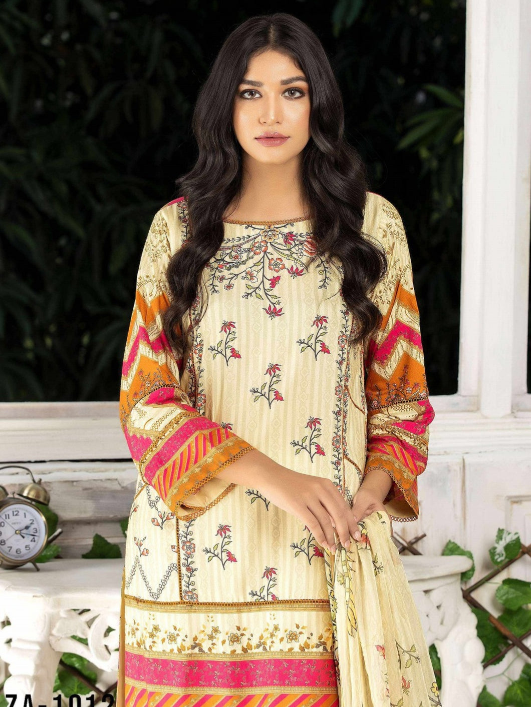 Zara Ali Winter Printed Viscose Suit ZA-1012