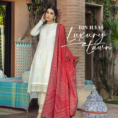 Bin Ilyas - Festive Lawn 3 pc Unstitched Embroidered Lawn Suit