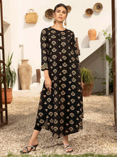Load image into Gallery viewer, Unstitched Gold Pasting Lawn 1 Piece Shirt (Code:U1601-1PC-BLACK)

