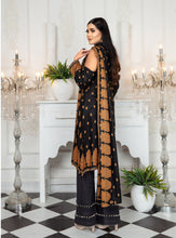 Load image into Gallery viewer, Black Edition 3pc Unstitched Printed Embroidered Lawn Suit by Bin Dawood
