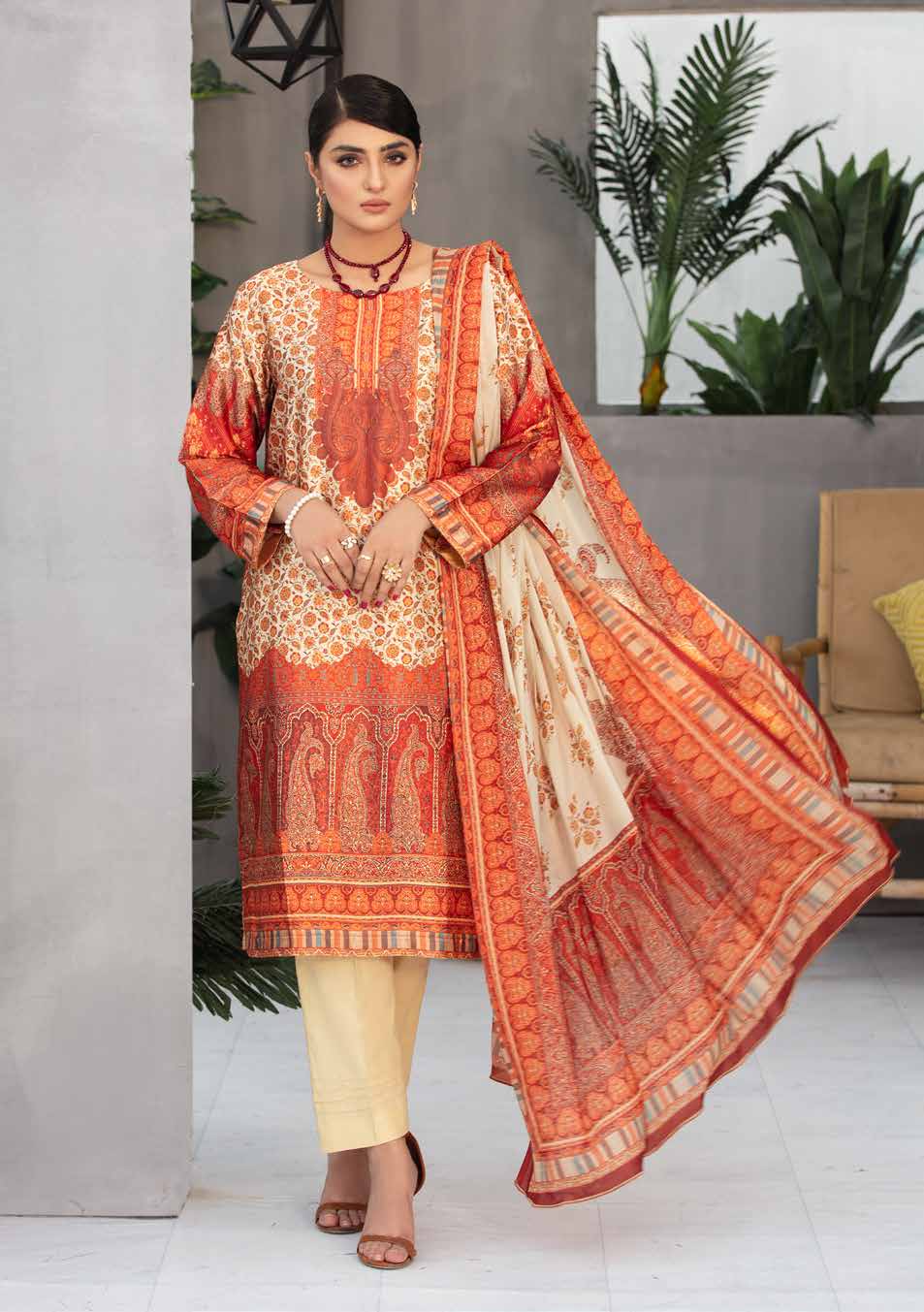 MARINE 3pc Unstitched Digital Printed Silk Suiting D-5453