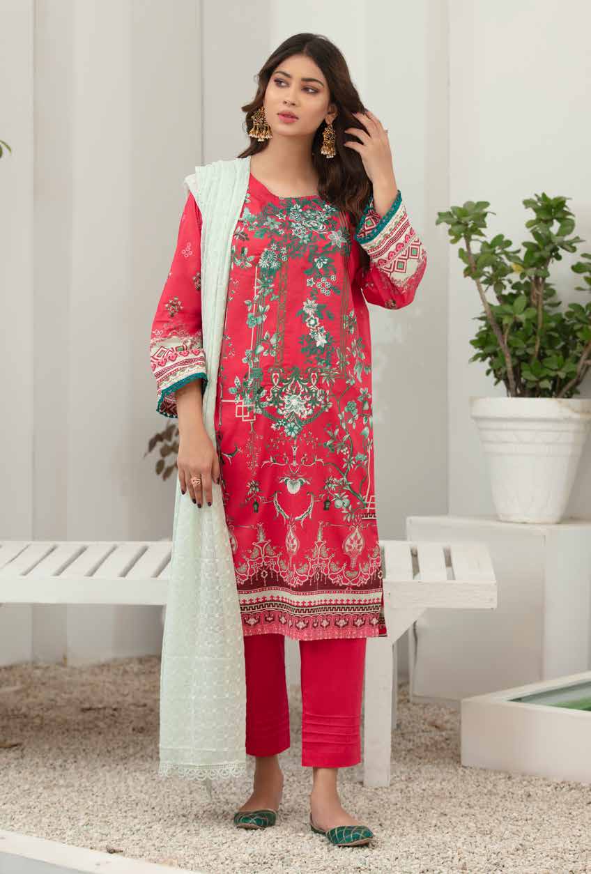 LILAC 3pc Unstitched Embroidered Lawn Suiting