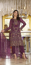 Load image into Gallery viewer, Medallion 3pc Unstitched Embroidered Chiffon Suiting
